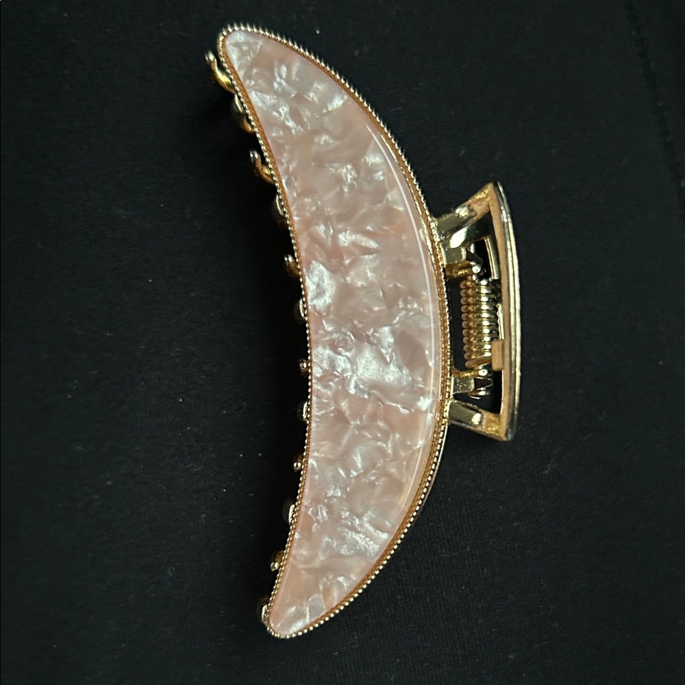 Elegant Gold and Pink Hair Clip